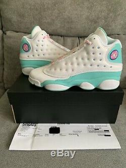 Nike Air Jordan 13 Retro GS Soar Green Pink White Size 7Y WithReceipt 439358-100
