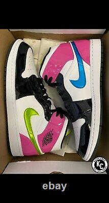 Nike Air Jordan 1 Cyber Men's Size 11 CZ9834-100 New White Black Pink Blue Green