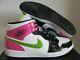 Nike Air Jordan 1 Mid Se White-cyber Green-fuchsia Pink Sz 18 Cz9834-100