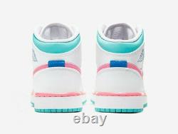 Nike Air Jordan 1 Mid Pink Green Soar (GS) 555112-102 4-7Y