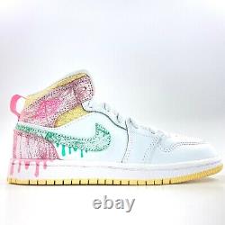 Nike Air Jordan 1 Mid SE PS Ice Cream White Green Pink DD1667-100 10.5C-12.5Y