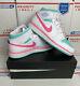 Nike Air Jordan 1 Mid Size 5.5y (womens 7) White Pink Green Solar 555112-102