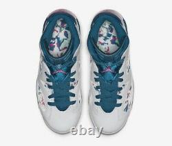 Nike Air Jordan 6 Retro GS White Pink Green 543390-153 Youth 6.5 Womens 8