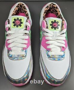 Nike Air Max 90 Sneakers Women Size 7.5 Laser Fuchsia Illusion Green White Pink