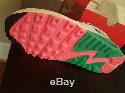 Nike Air Max 90 Watermelon Size 9 White Green Pink South Beach AJ1285-100