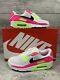 Nike Air Max 90 Watermelon Womens Size 7 White Pink Ghost Green Ct1030-100