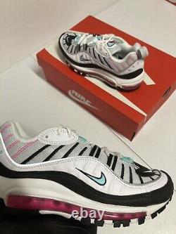 Nike Air Max 98 South Beach White Black Pink Green Women Shoes Size 5 AH6799-065