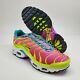 Nike Air Max Plus Gs 5.5y Womens 7 Pink Volt Green Shoes Sneakers Cw5840-700 New