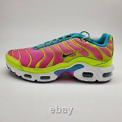 Nike Air Max Plus GS 5.5Y Womens 7 Pink Volt Green Shoes Sneakers CW5840-700 NEW