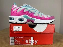 Nike Air Max Plus GS Running Shoes White Pink Mint Green Size 5Y 718071 102
