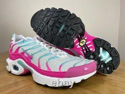 Nike Air Max Plus GS Running Shoes White Pink Mint Green Size 5Y 718071 102