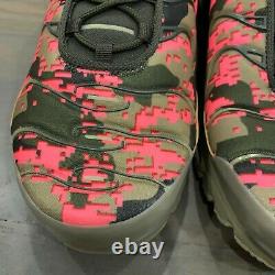 Nike Air Max Plus TN Mens Size 13 Digi Camo Neutral Olive Green Pink AJ4858-200