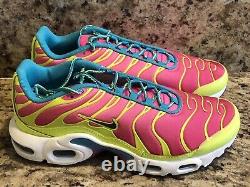 Nike Air Max Plus Volt Green Blast Pink CW5840-700 Youth Shoe Size 6Y
