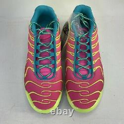 Nike Air Max Plus Volt Green Pink Blast CW5840-700 Boy's 5.5Y /Women's size 7