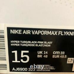 Nike Air VaporMax Flyknit 3 South Beach Mens 15 Green Pink Black AJ6900 323