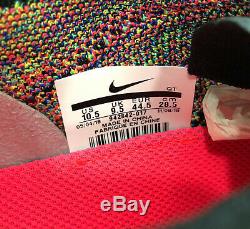 Nike Air Vapormax Flyknit 2942842-01 Black Pink Green Running Shoes Men Sz 10.5
