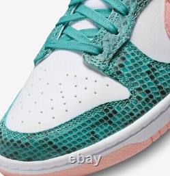 Nike Dunk Low Snakeskin Washed Teal Bleached Coral DR8577-300 Men 12 Miami Kith