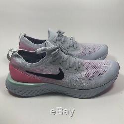 Nike Epic React Flyknit Pure Platinum Grey Pink Green AQ0067-007 Mens SZ 11