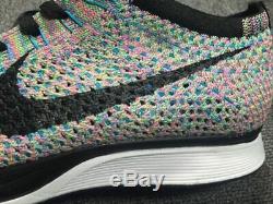Nike Flyknit Racer MULTICOLOR 2.0 RAINBOW GREEN PINK OREO TRAINER 526628-304