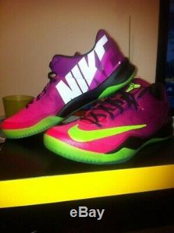 Nike Kobe 8 System Mambacurial 615315-500 Red Plum/Electric Green-Pink Flash
