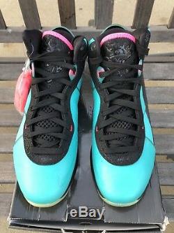 Nike Lebron 8 VIII Sz 11 South Beach Miami Pink Green New Black LBJ VIII QS