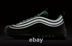 Nike MEN'S Air Max 97 White/Pink Black/Kinetic Green SOUTH BEACH SIZE 10.5 NEW
