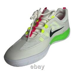 Nike SB Nyjah Free 2 White Green Pink BV2078-102 Men's Size 9.5 New