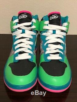 Nike Wmns 6.0 Dunk High Top Neon Green/Pink/Teal 342257-311 SZ 11 (Mens 9.5) NEW