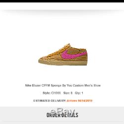 Nike by you CPFM Sponge Blazer 8 nikeid (PINK SWOOSH AND GREEN SWOOSH) vapormax