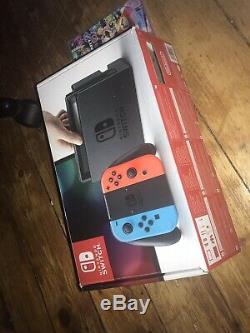 Nintendo Switch 32GB Console with Neon Red/Blue/Pink/Green Joy-Cons, +MarioKart8D