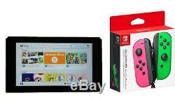 Nintendo Switch 32GB Gray Console with New Pink Green Joy-Cons HACSKAAAA ENW37
