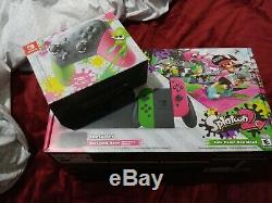 Nintendo Switch Splatoon 2 Limited Edition 32GB Green/Pink with controller