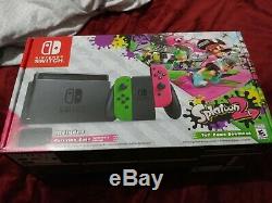 Nintendo Switch Splatoon 2 Limited Edition 32GB Green/Pink with controller