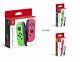 Nintendo Switch Splatoon2 Joy-con Controller & Strap Set Neon Green Pink Japan