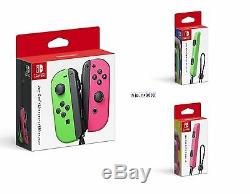 Nintendo Switch splatoon2 Joy-Con controller & Strap Set Neon Green Pink Japan