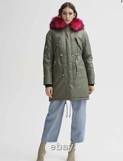 Noize Jolie 3 In 1 Parka Green And Pink Vegan Small