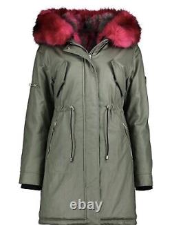 Noize Jolie 3 In 1 Parka Green And Pink Vegan Small
