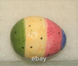 Nora Fleming Easter Egg Mini Retired Old Style nf Markings Pink Blue Green Rare