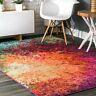 Nuloom Contemporary Modern Abstract Area Rug In Pink, Blue, Orange, Green Multi