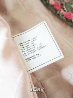 Nwot 02p Pink White Green Tweed 4 Pocket Classic Jacket Fr40