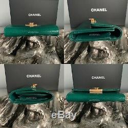 Nwt Chanel Set Of Two Wallets 18s Green Lizard Wallet & 18s Pink Lizard Wallet