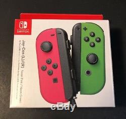 Official Nintendo Switch Joy-Con Set Neon PINK & Neon GREEN NEW