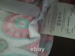 Okie Dokie NWT Paisley Teardrop Pink Green Plush Baby Blanket Security Lovey NEW