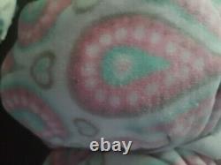 Okie Dokie NWT Paisley Teardrop Pink Green Plush Baby Blanket Security Lovey NEW