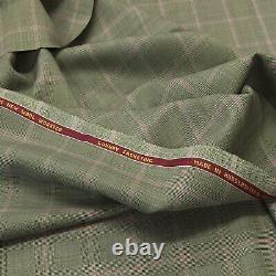 Olive Green With Pink Overcheck 3.5 Meters Suiting Jacketing Fabric