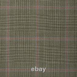 Olive Green With Pink Overcheck 3.5 Meters Suiting Jacketing Fabric