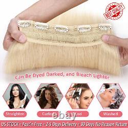 One Piece Invisible Clip In 100% Remy Human Hair Extensions THICK Full Head Weft