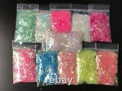 Opalescent Glitter Flakes iridescent Mermaid effect green pink blue US seller