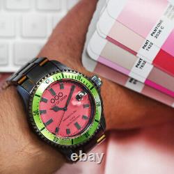 Out Of Order CASANOVA ANGURIA Steel Swiss Quartz Green Pink Men's Watch
