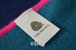 PAUL SMITH Rainbow Striped Wool teal green Doctor scarf scarves PINK STRIPE EDGE